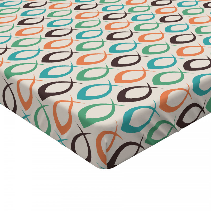 Microfiber Geometric Fitted Sheet, Full Fitted Sheet