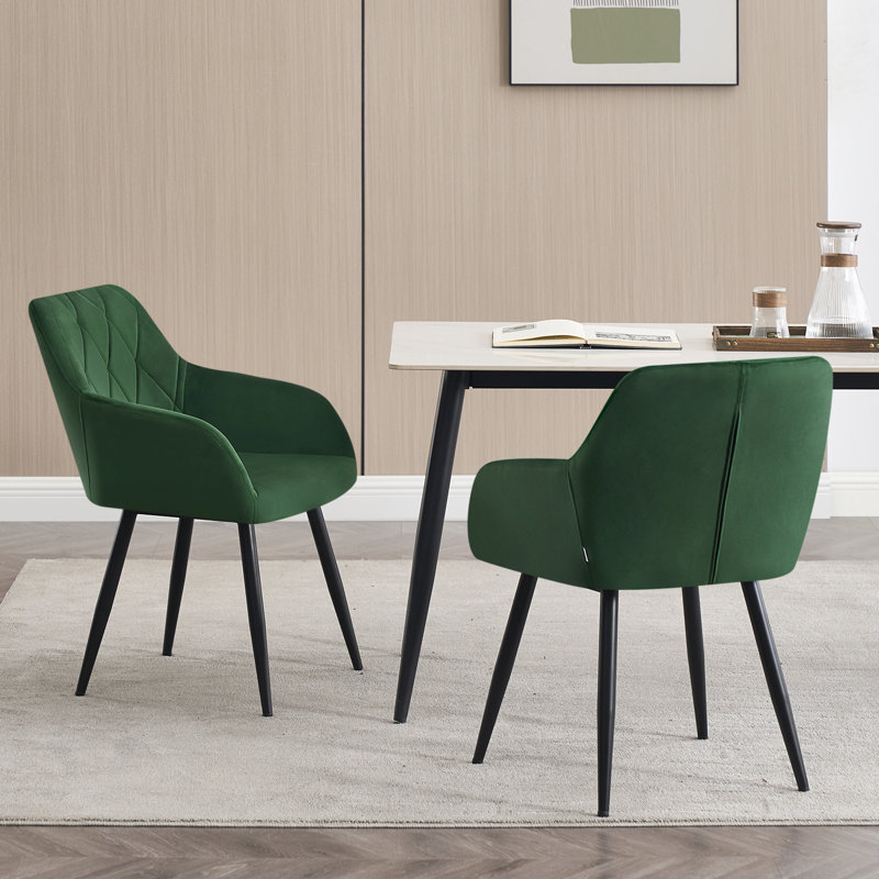 Alvion Upholstered Dining Chair, Dark Green