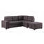 Canapé modulaire, canapé-lit modulaire en lin brun avec repose-pieds et rangement 87,75 po