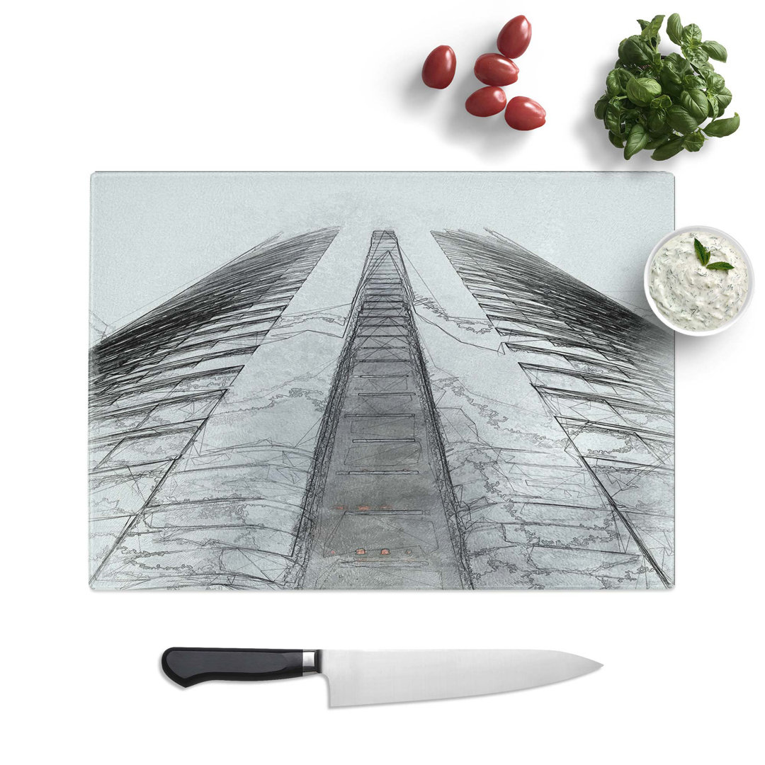 Tempered Glass Sketching the Architecture Vol.50 Chopping Board