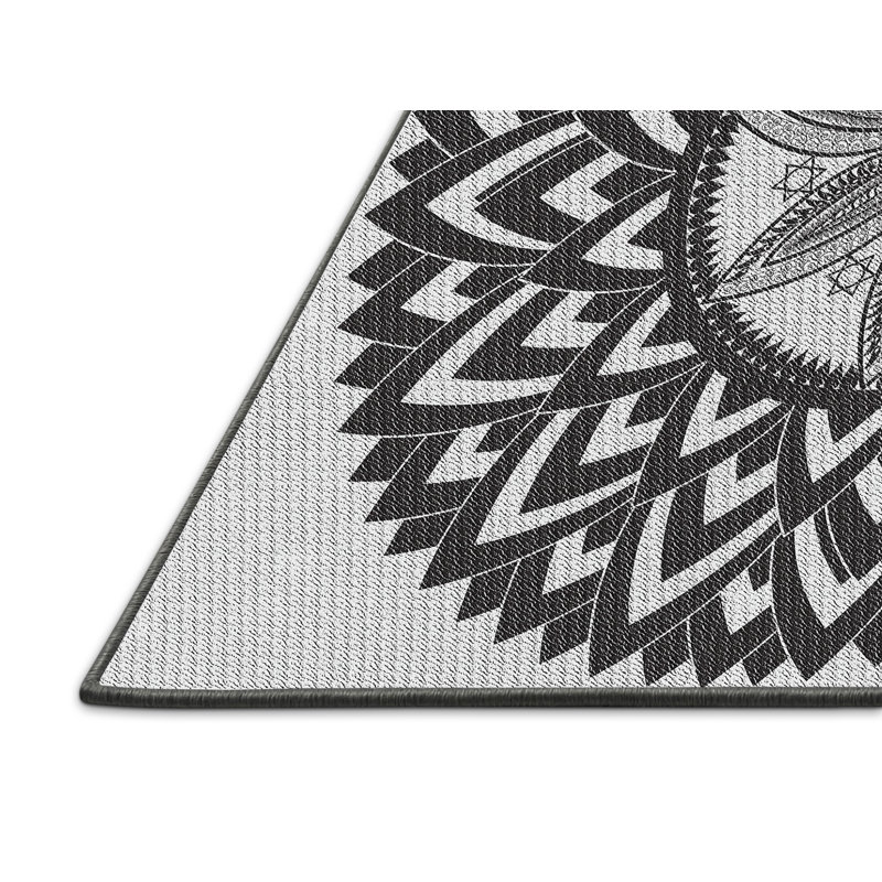 Tapis noir/gris tissé à la machine, Rectangle 3 pi x 5 pi