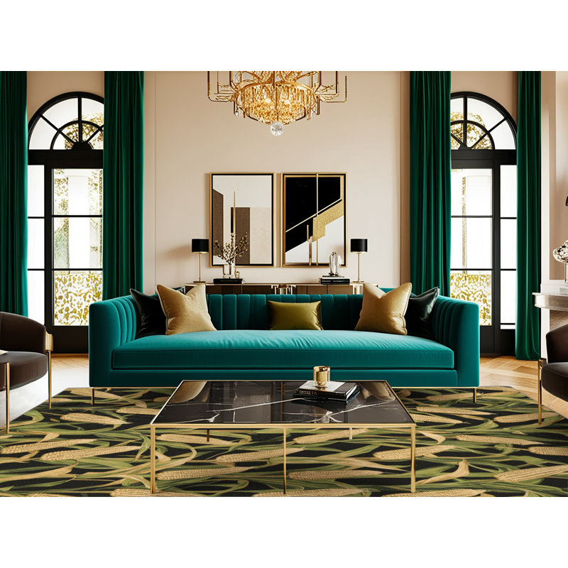  Tapis lavable avec pousses de maïs et légumes, Rectangle 2 pi x 3 pi