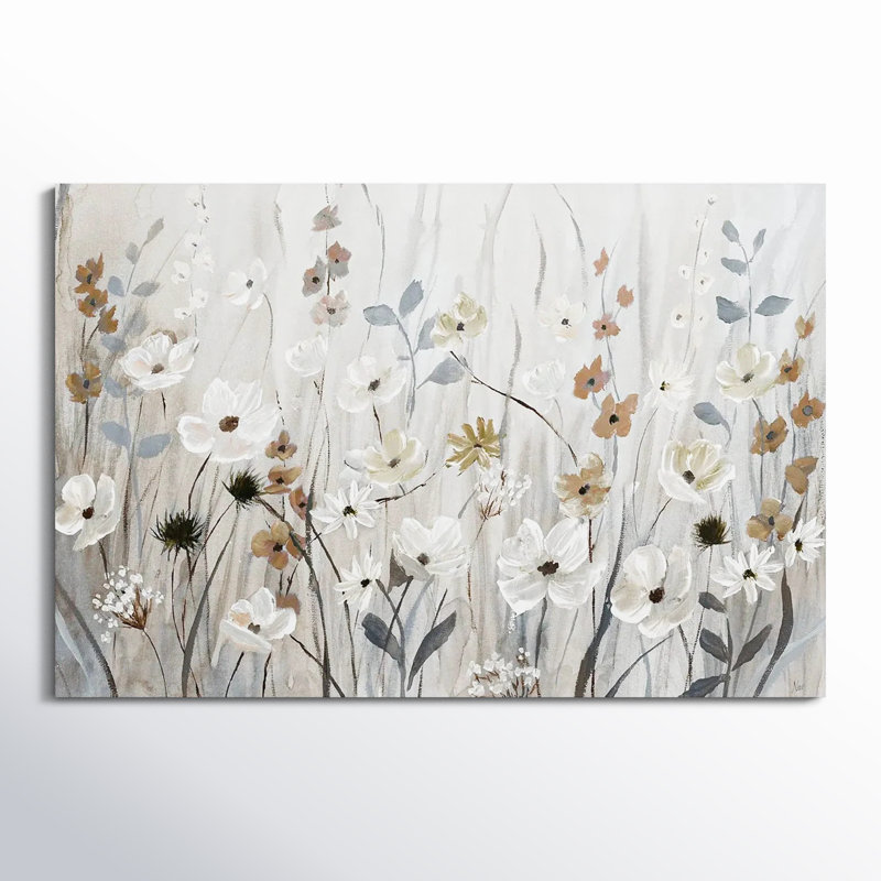 " Misty Meadow Field " by Nan, Wrapped Canvas, 12" H x 18" W x 1.5" D, No Frame