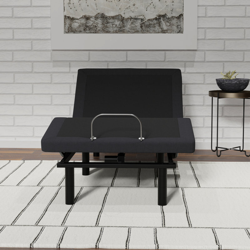 Twin Xl Adjustable Base With Zero , Massages & Programmable Memories Dark Grey Finish, Voice Command 16-button Remote