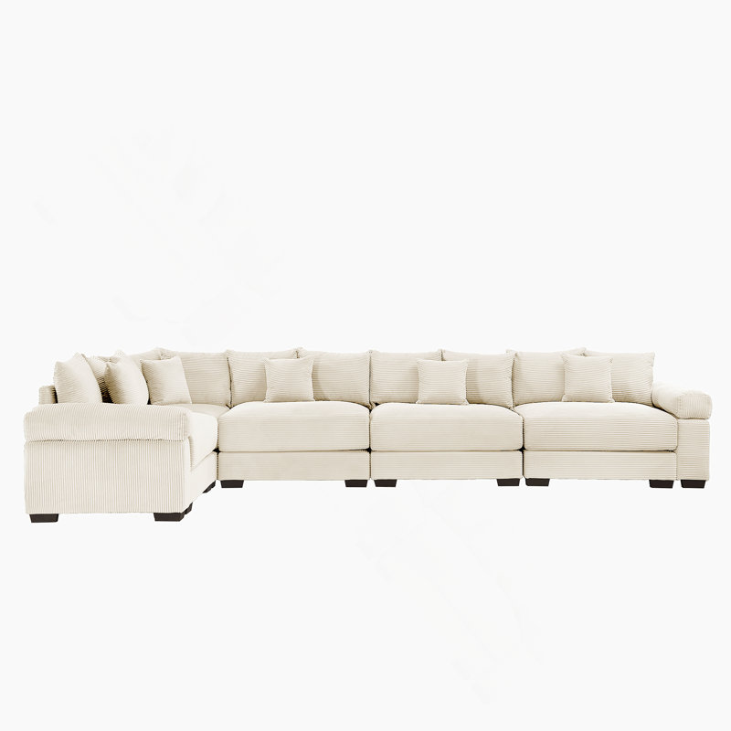 Canapé modulaire surdimensionné surdimensionné en nuage, canapé-lit modulaire convertible avec accoudoirs très larges, 18 coussins décoratifs en velours côtelé de qualité supérieure, conception ergonomique, assemblage facile, pour étude