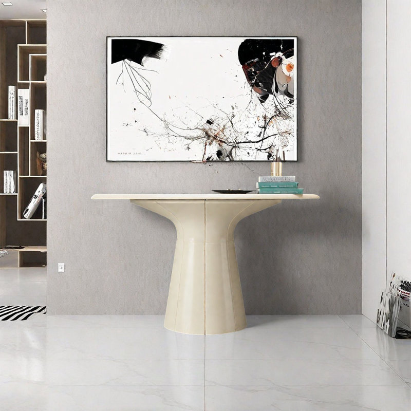 Modern Minimalist Console Table, 35.43" H x 47.24" W x 15.75" D, Khaki