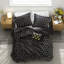 Ensemble de literie hypoallergénique en peluche, édredon simple moderne noir doré, style maison