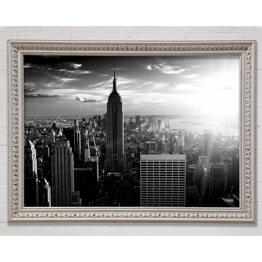 Empire State Building Sun Glow B N W - Einzelner Bilderrahmen Kunstdrucke