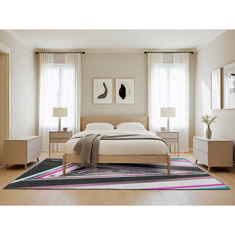 Tapis décoratif rose, Rectangle 5 pi x 8 pi