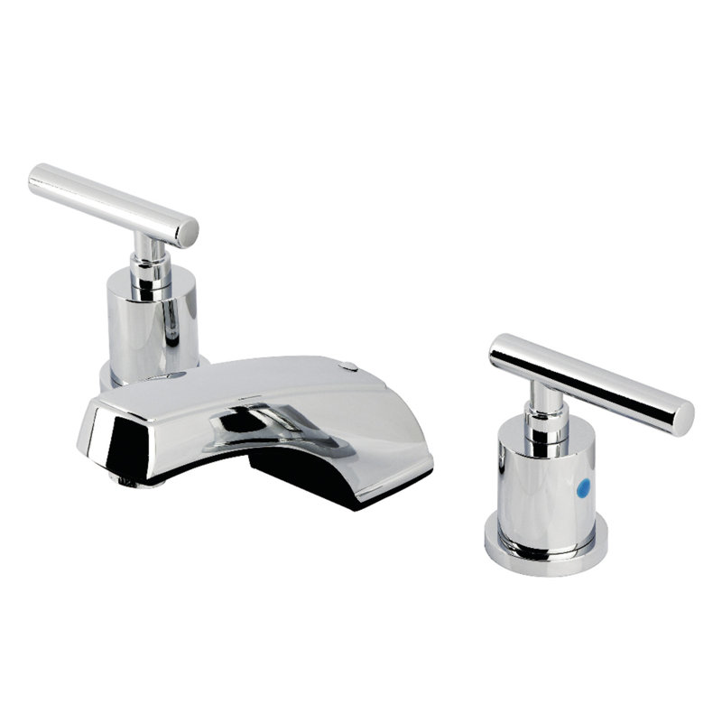 Kingston Brass Manhattan Two-Handle 3-Hole Deck Mount Widespread Bathroom Faucet with Retail Pop-Up Drain, Polished Chrome