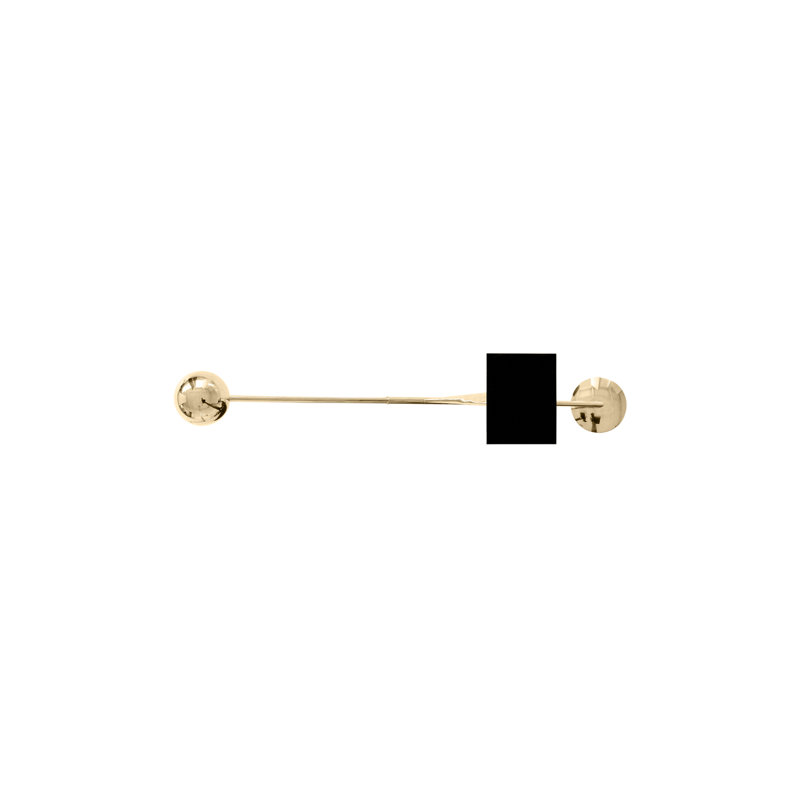 Interconnect Candlestick, Polished Brass, 16.3" H x 27.6" W x 5.1" D