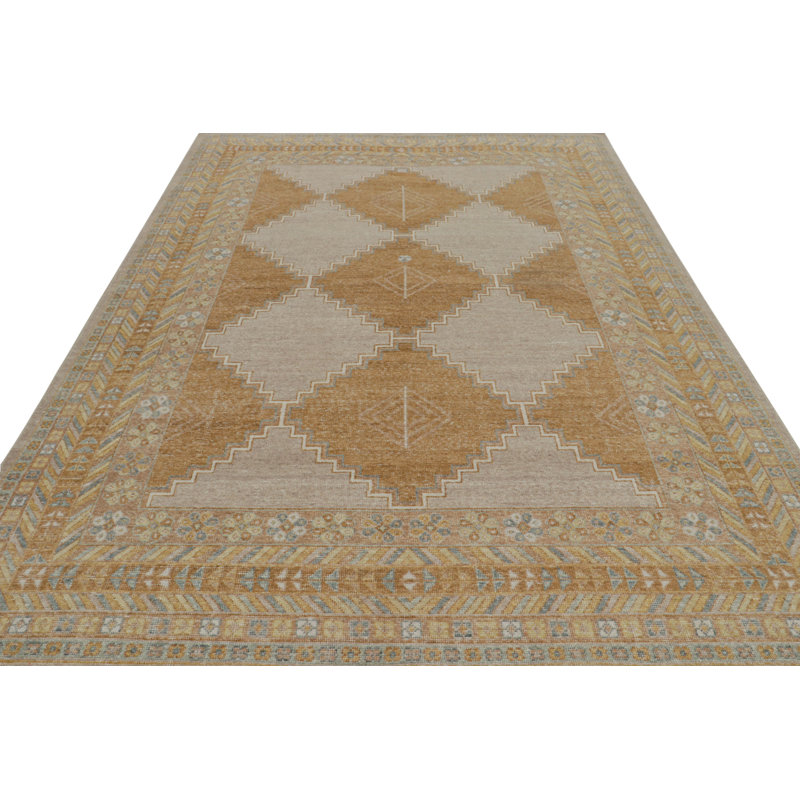 Distressed Homage Hand Knotted Wool Animal Print Area Rug, Rectangle 10' x 14'