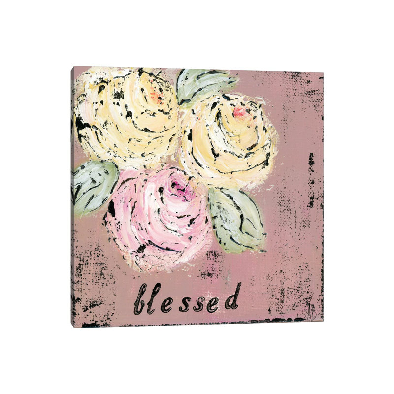 Blessed Floral by Ashley Bradley - Print on Canvas, Wrapped Canvas, 66.04 cm H x 66.04 cm W x 3.175 cm D