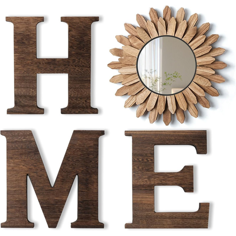 Sunflower Shaped Wooden Mirror