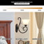 1 - Light Glass Dimmable Black Armed Sconce