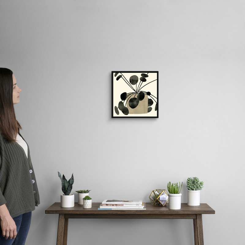Art mural sur toile Plantling IV, Toile encadrée noire, H 14 po x l 14 po