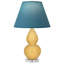 Small Double Gourd Accent Lamp - Sangria, Deep Patina Bronze - Lavender, Plum Shade-583633420-584545653