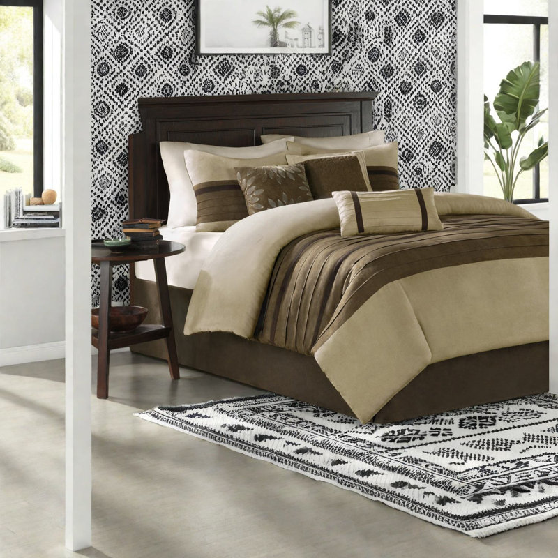 Ensembles de literie pour grand lit luxueux, simili suède, confort transitionnel