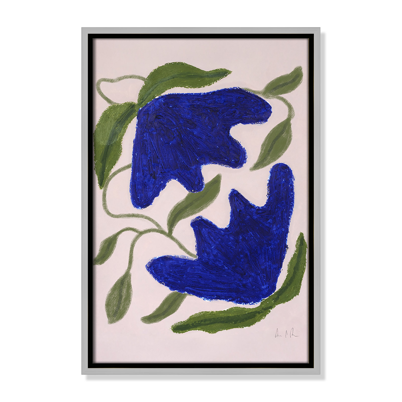 Colette "Blue Anemones No. 02" Print, 19.5" H x 13.5" W, Silver