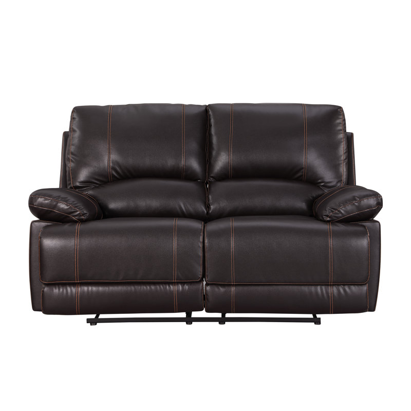 Trower 65'' Faux Leather Reclining Loveseat, Brown