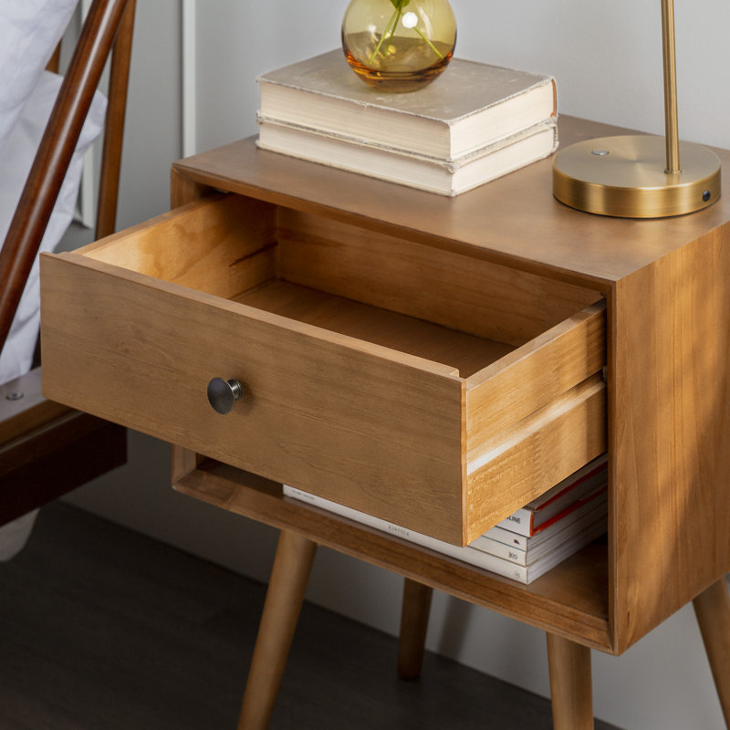 Solange 49.8cm W Bedside Table, Caramel, Caramel