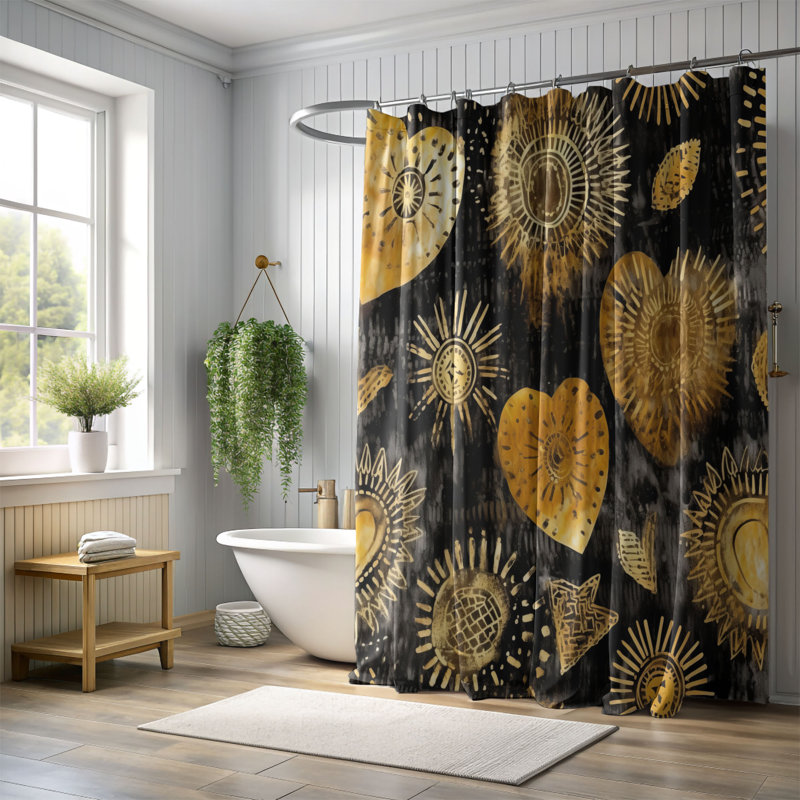 Opulent Hearts - Rideau de douche Premium, H 74 po x l 71 po