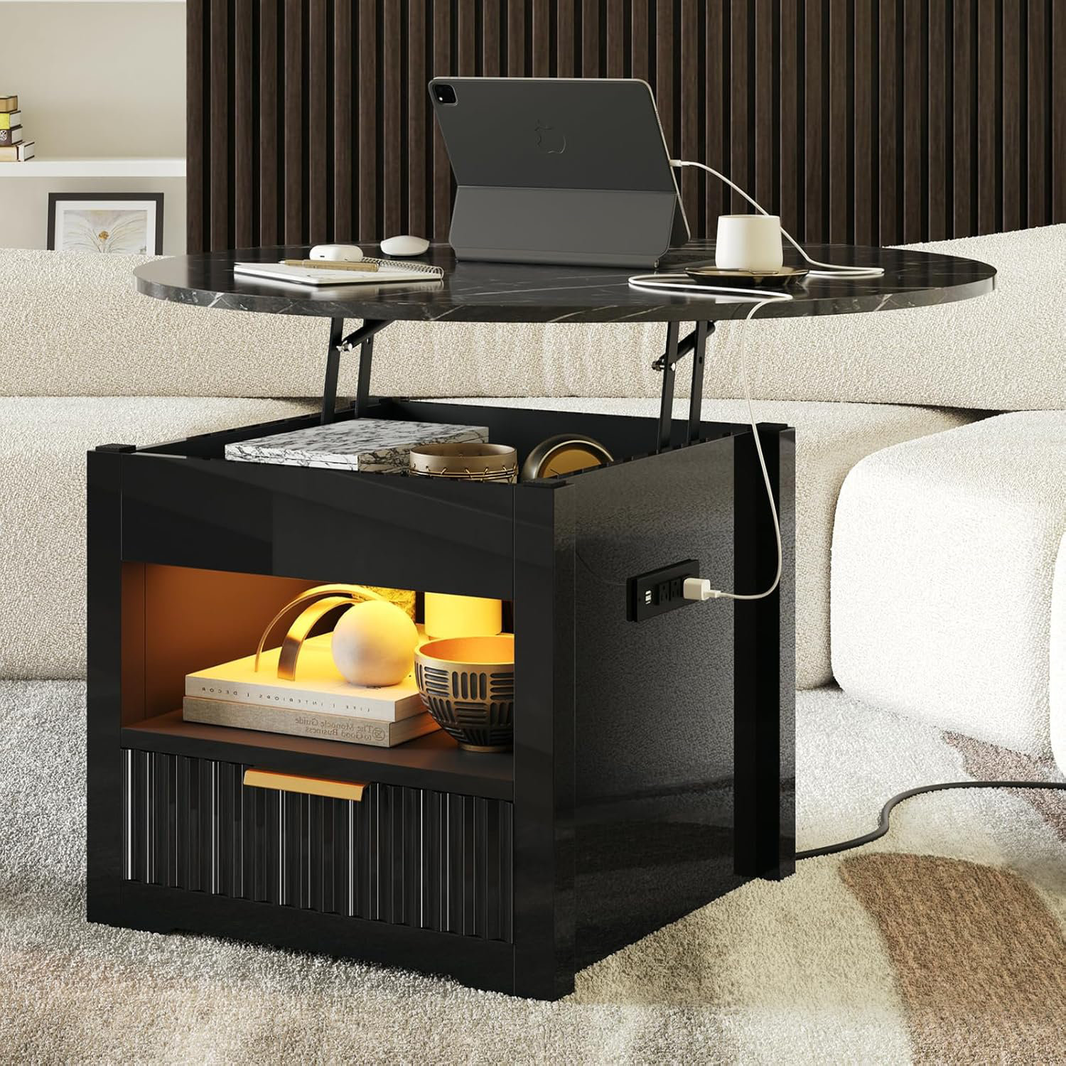 Ivy Bronx 31.5" Lift Top Round Coffee Table With Storage - Wayfair Canada