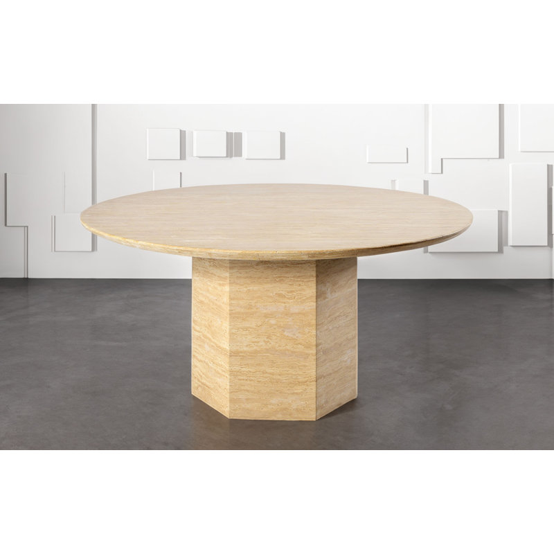 Despain Travertine Round Dining Table