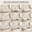 Canapé 2 places surdimensionné en chenille avec 2 poufs amovibles, canapé lounge flexible extra-profond inspiré des nuages, beige-1670836247