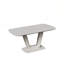 Table de salle à manger de 62,99 à 78,74 po blanc gris, table de salle à manger en panneau de fibres à densité moyenne et table de salle à manger extensible de style industriel moderne avec pieds en forme de U, convenant à la maison et au bureau