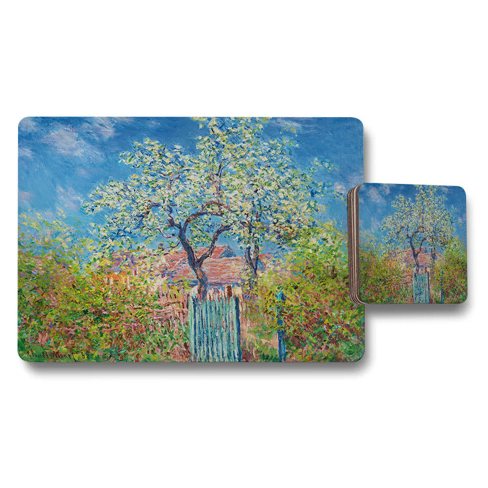 Impressionist Garden Scene Placemat and Coaster Set