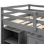Lit mezzanine simple avec armoire et bureau à roulettes - Gris, pour maximiser l'espace et maximiser le gris-686215815