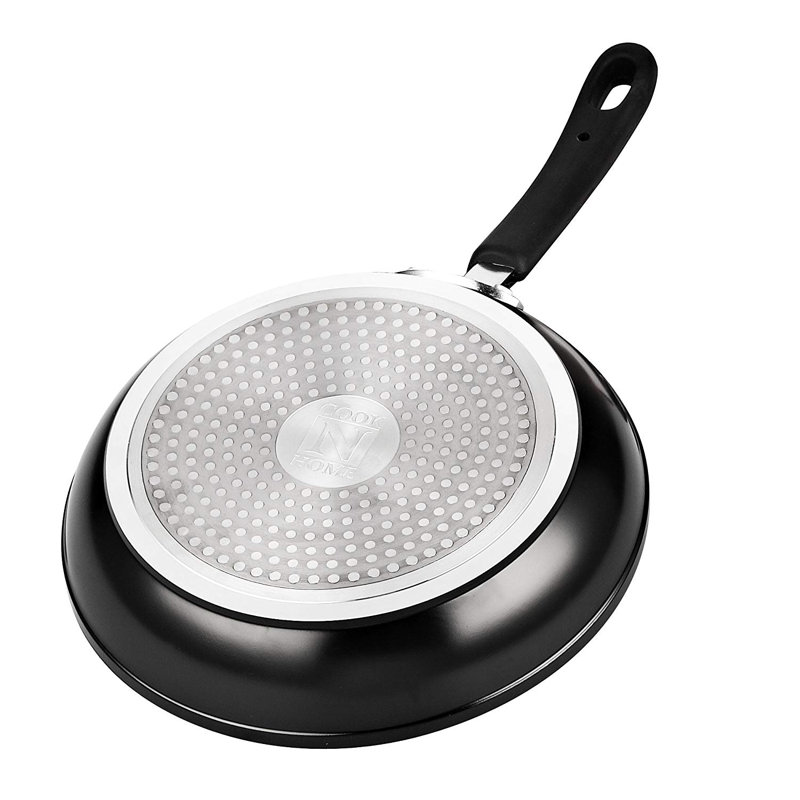 Black Aluminum Non-stick Induction Frying Pan Set, 8"/10"/12"