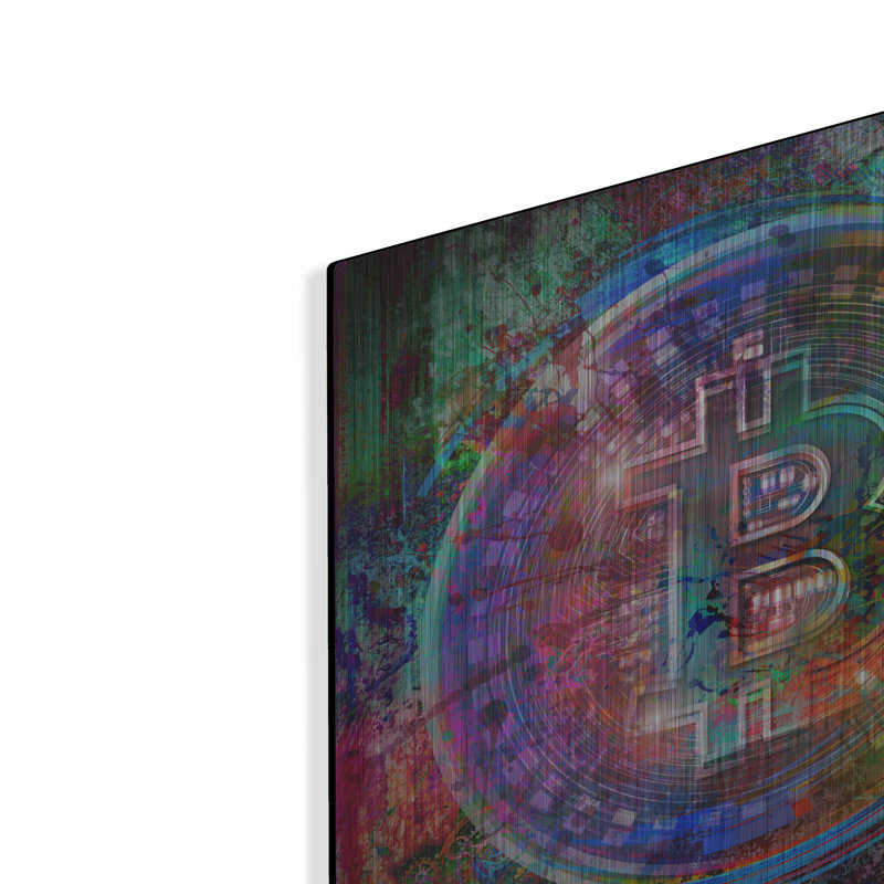 «Bitcoin Wallet», art mural en métal, H 12 po x l 12 po