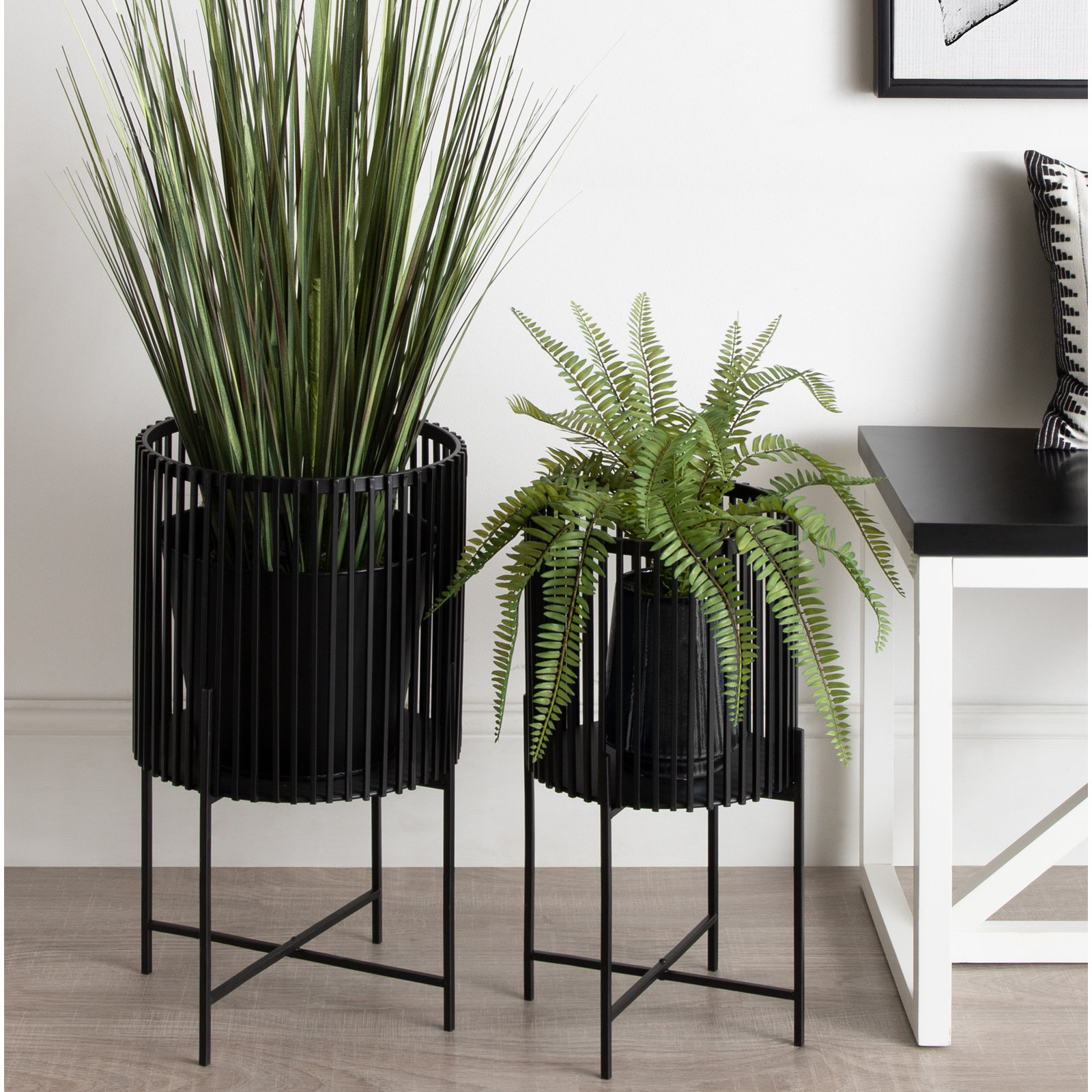 Deidra Metal Plant Stand, Black