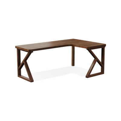 Bureau d'écriture rectangulaire en bois massif brun noisette