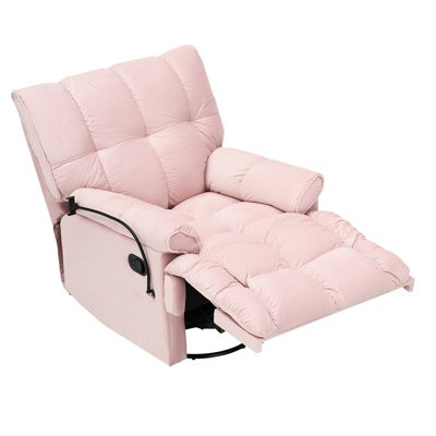 Simple confortable rose avec plateau d'accoudoir amovible, réglable jusqu'à 150 degrés, rembourré d'éponge, base en bois massif, plateau de chaise confortable sur le côté, dossier à degrés et panneau à base de bois pour une vie compacte