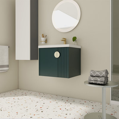 Meuble-lavabo 24 po avec lavabo, pour petite salle de bain, meuble-lavabo avec porte à fermeture en douceur