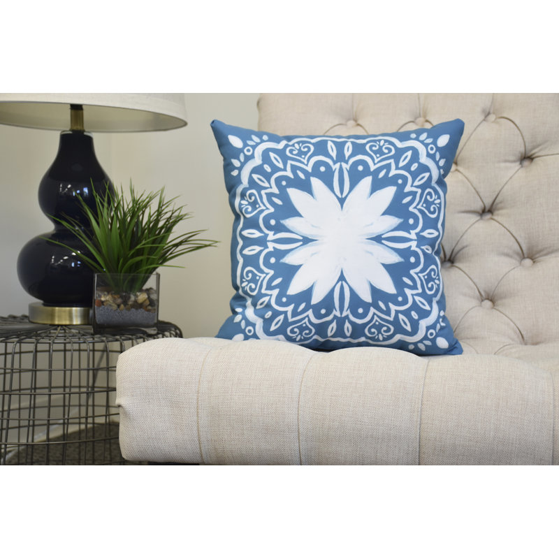 Cuban Flare Reversible Throw Pillow, Teal, 16" x 16"