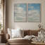 "Clouds In Blue Sky Rustic Nature" French Country, reproduction d'art sur toile encadrée 2 pièces-91068949-91068951
