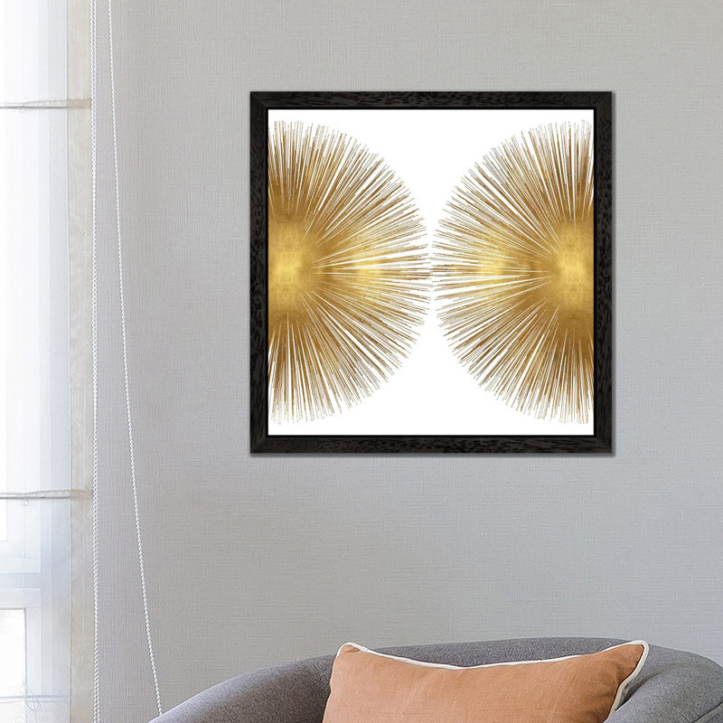 Sunburst II by Abby Young - Floater Frame Painting on Canvas, 45.72 cm H x 45.72 cm W, Black Framed