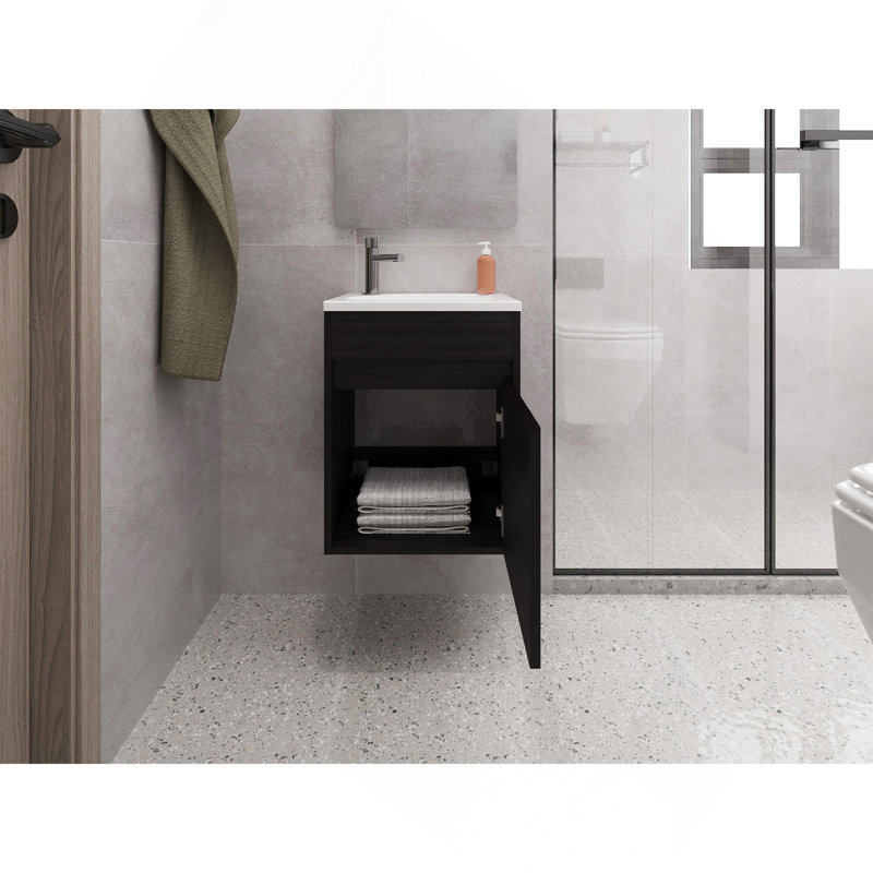 Lavabo de salle de bain Sutcliffe, noir, Noir