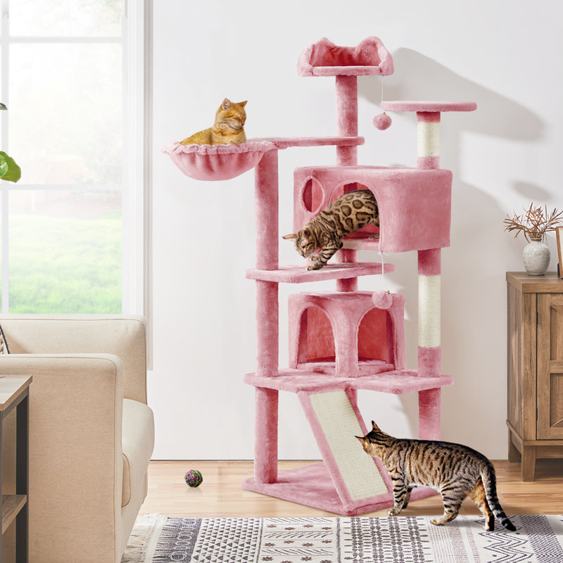 146cm H Cat Tree, Pink