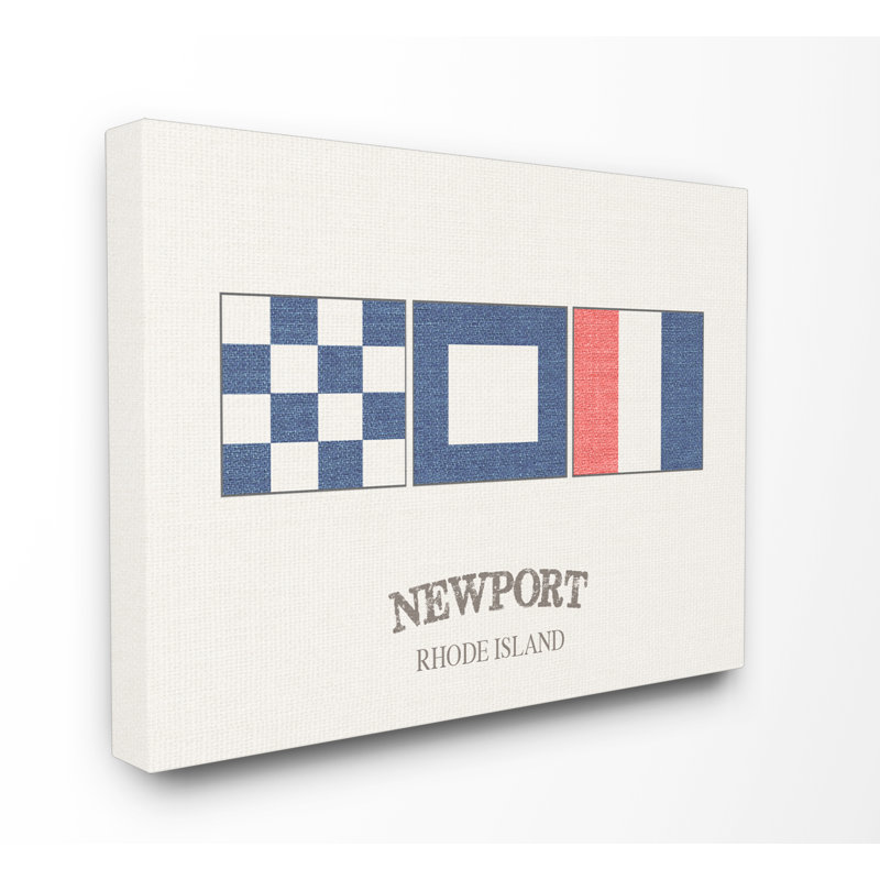 « newport rhode island nautique flags », impression, H 16 po x l 20 po, Toile tendue