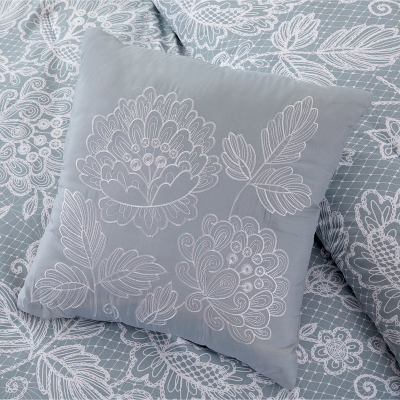  Comforter Set, Queen Comforter + 7 Additional Pieces, Platinum