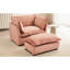 Chenille rembourrée rose avec siège mobile de 39,8 po, coussins latéraux confortables, convient aux coussins de confort de salon, aux petites pièces-1422498359