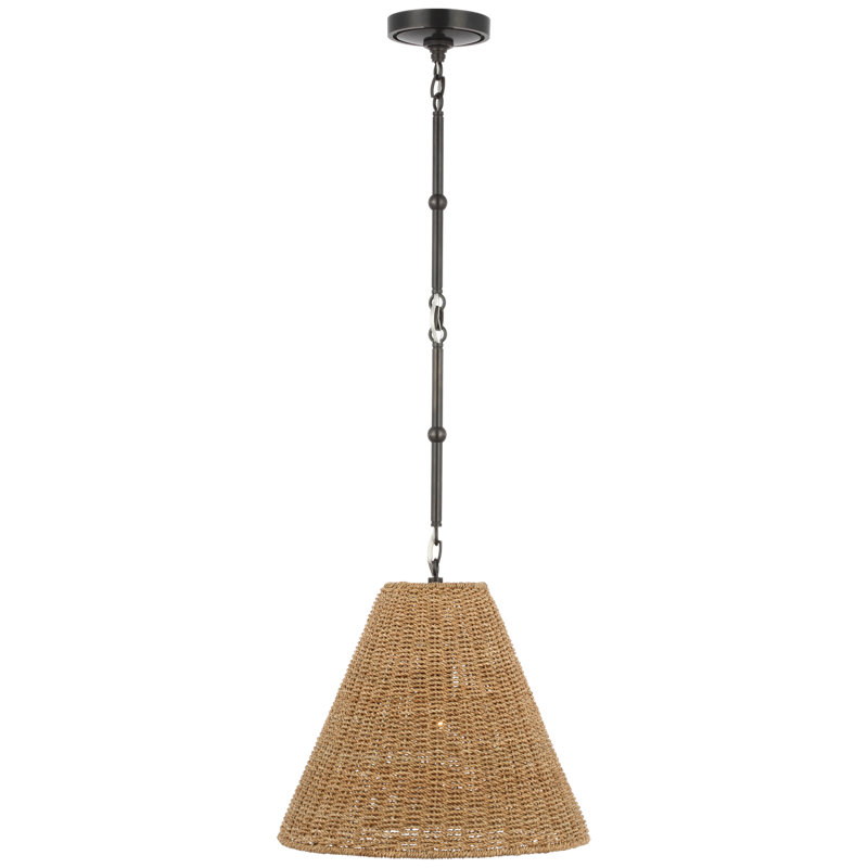 Goodman Pendant by Thomas O'Brien, Bronze, Toast, 12.75" H x 15" W x 15" D