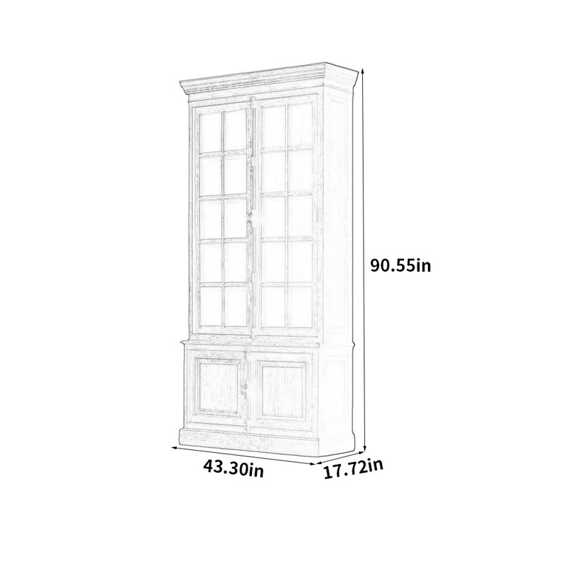 American-style vintage display cabinet, Dark Brown
