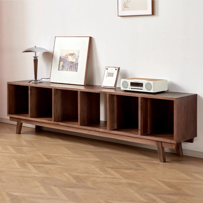 Open style simple solid wood TV cabinet