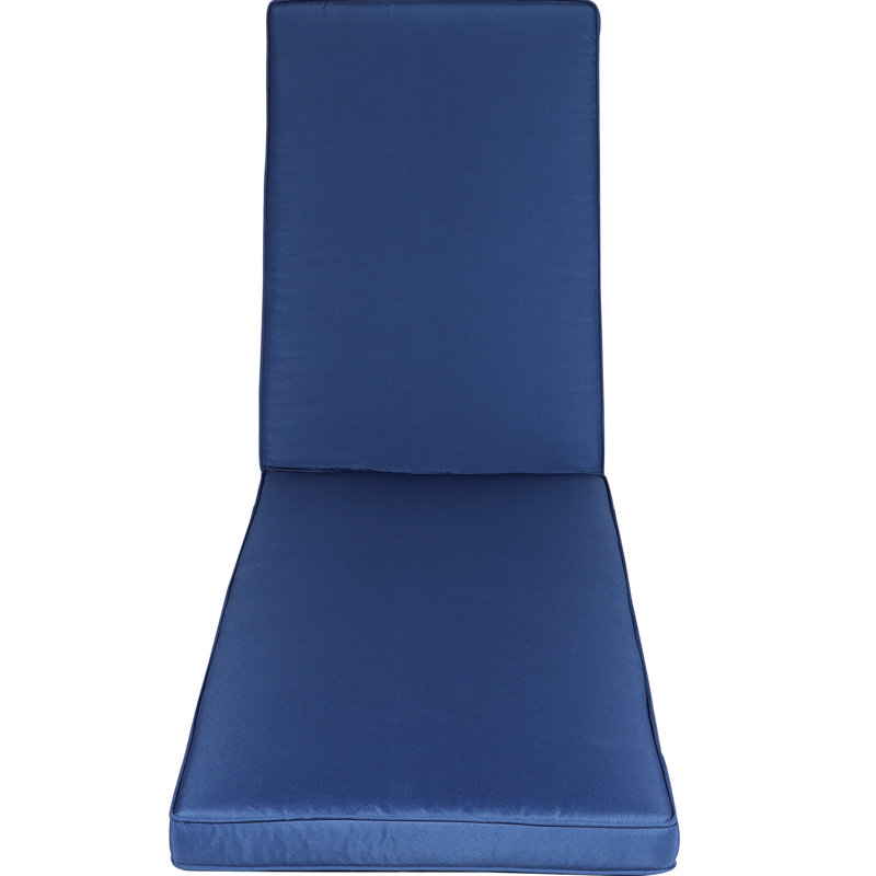 Navy Blue Patio Seat Mat - Weather , Protected, Fade Removable Cover, High Density Foam Filling Outdoor Furniture Chaise And Blue, Fabric, To Sun Fading, Washable Covers, Comfortable Sponge